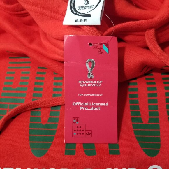 Fifa World Cup Qatar 2022 Official Licensed Portugal Red Hoodie Sweatshirt Men M - Picture 13 of 15
